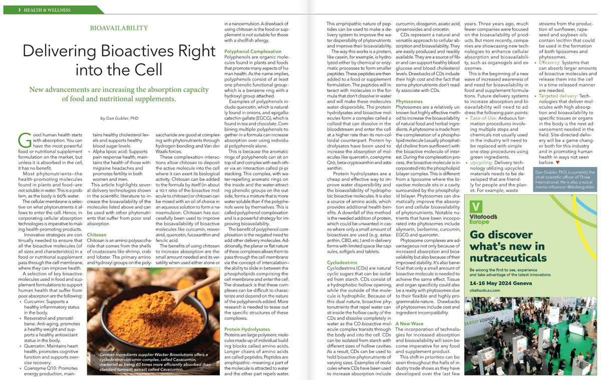 A copy of the article written by Dr. Dan Gubler in the Word of Food Ingredients Publication